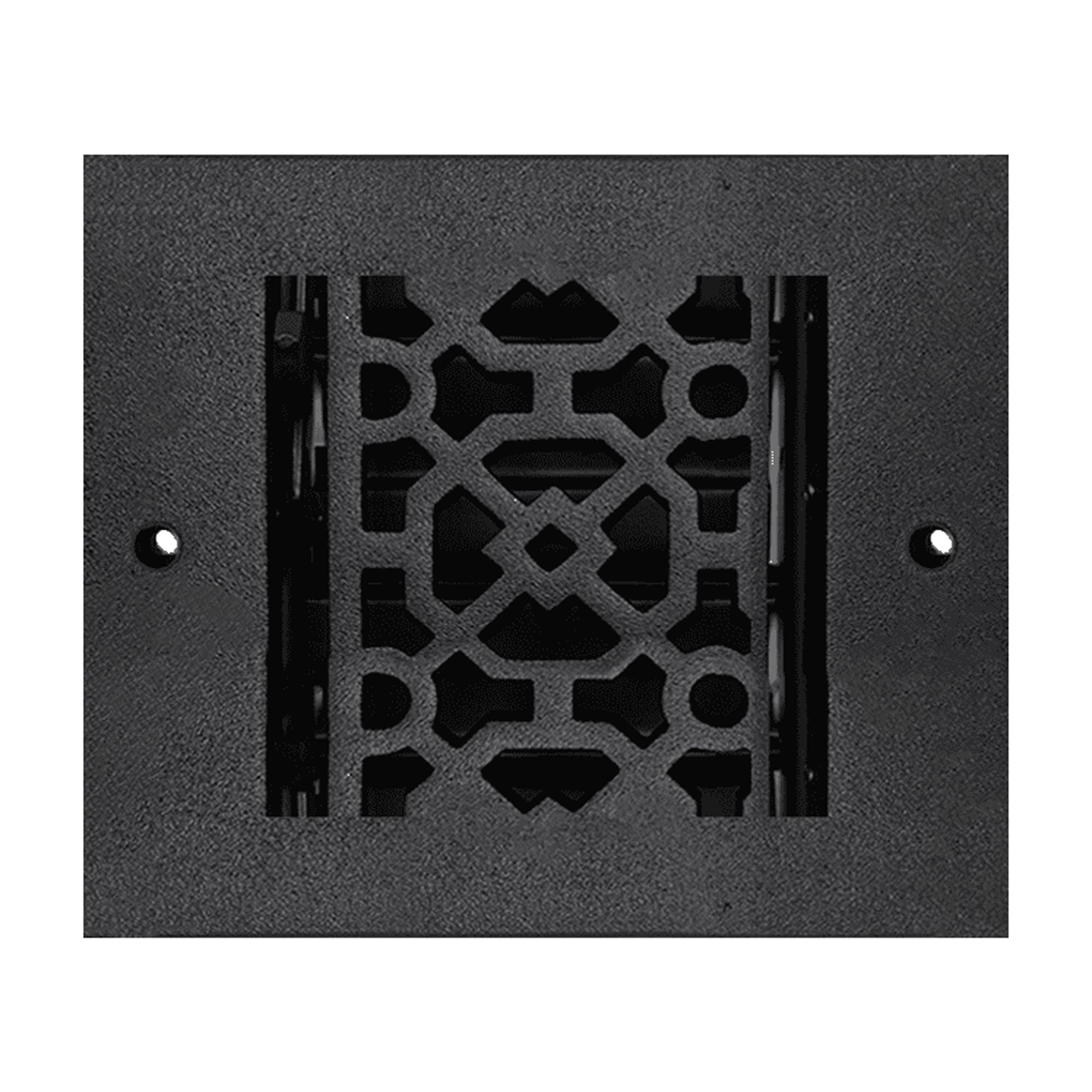 Achtek Air Supply Vent 4"x 4" Duct Opening (Overall 5-1/2"x 5-3/4") Solid Cast Aluminum Register Cover | Powder Coated