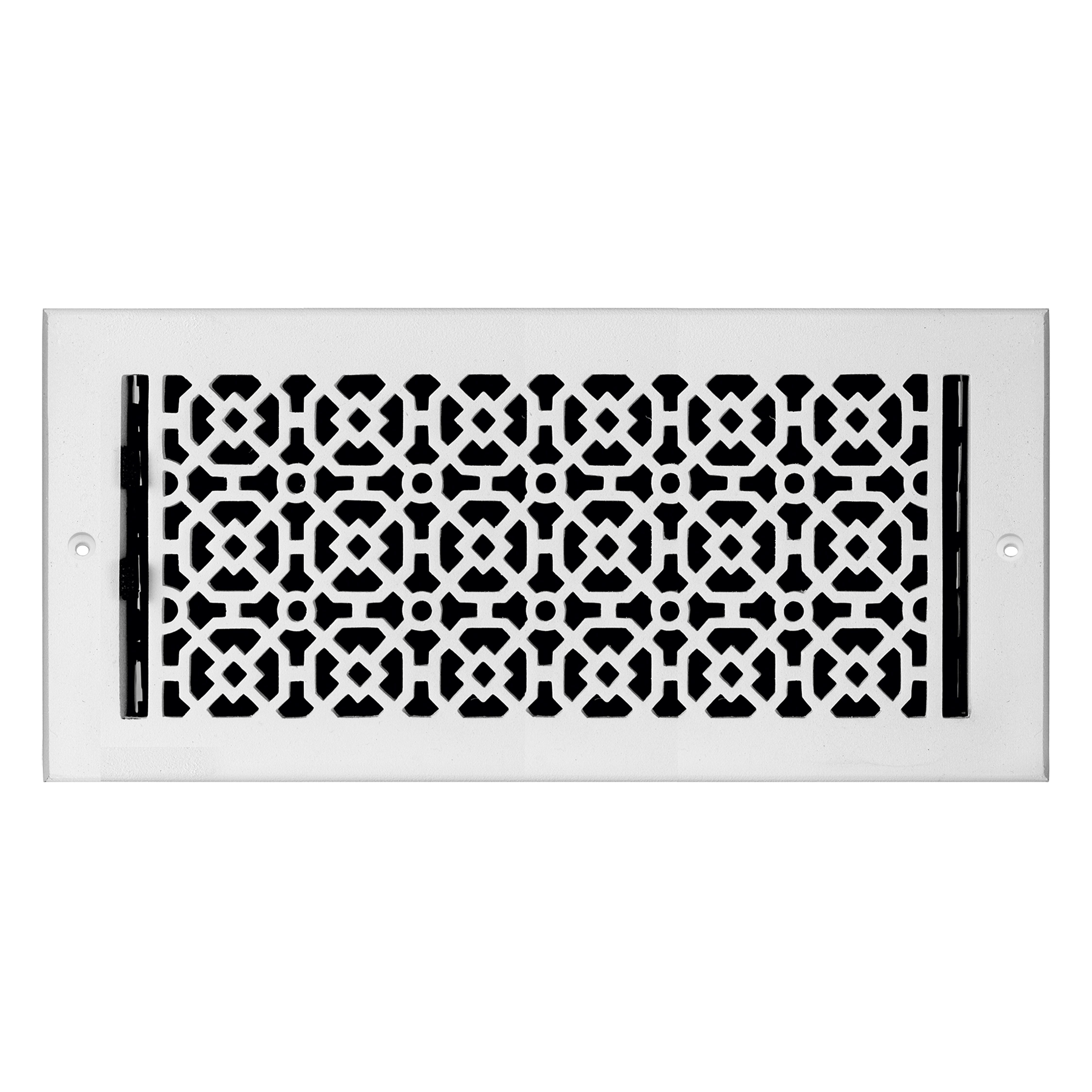 Achtek Air Supply Vent 6"x 14" Duct Opening (Overall 7-1/2"x 15-3/4") Solid Cast Aluminum Register Cover | Powder Coated BLACK