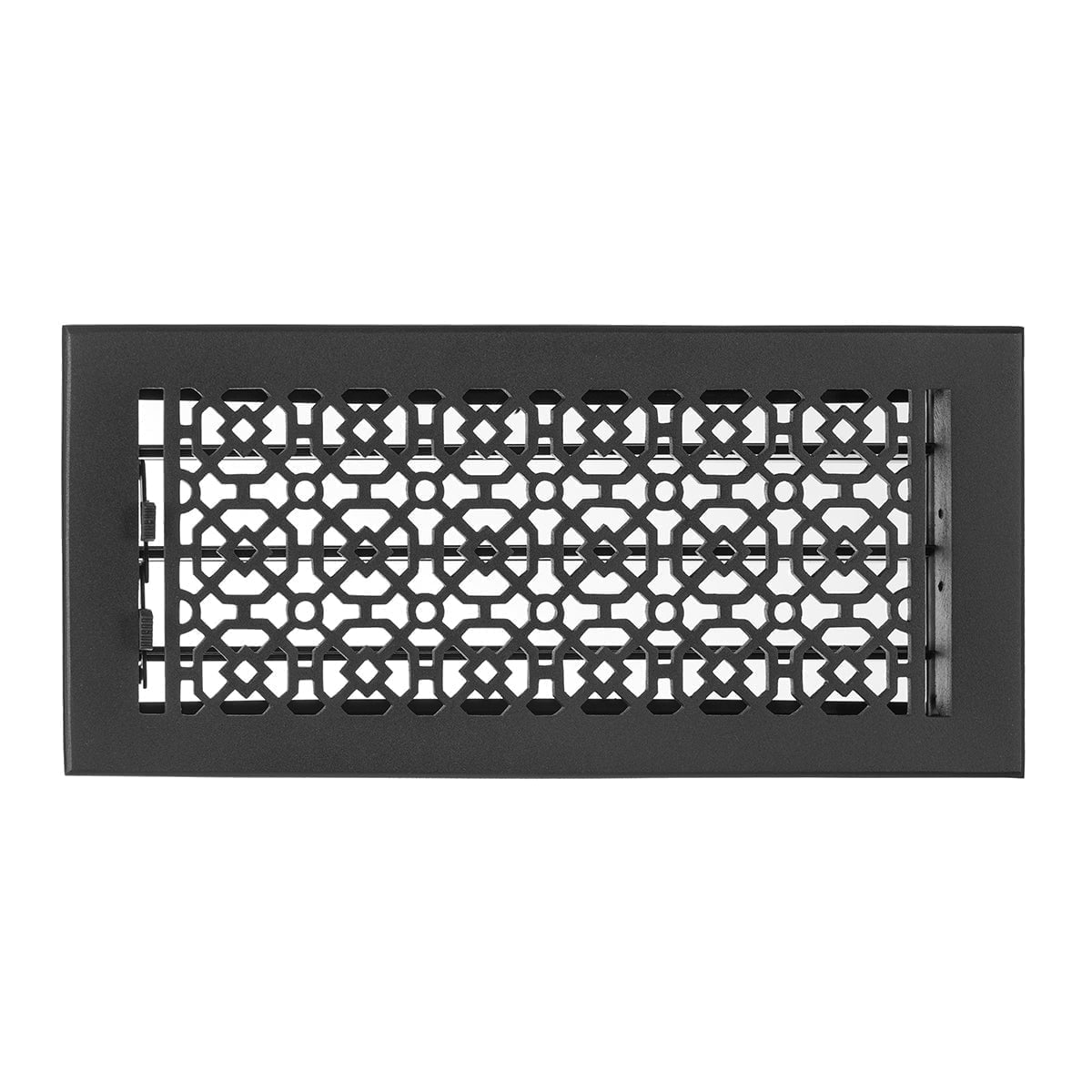 Achtek Air Supply Vent 6"x 14" Duct Opening (Overall 7-1/2"x 15-3/4") Solid Cast Aluminum Register Cover | Powder Coated BLACK