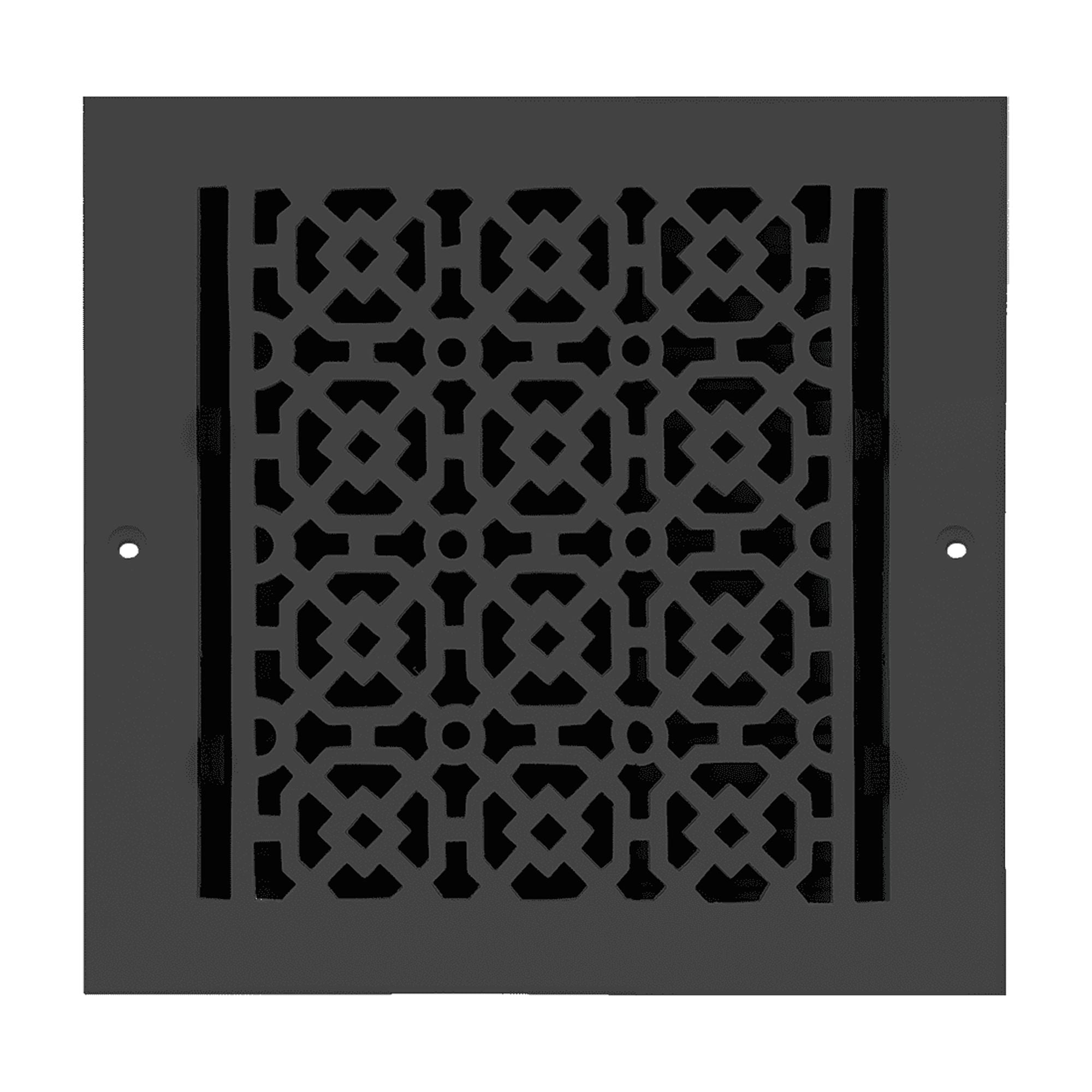 Achtek Air Supply Vent 8"x 8" Duct Opening (Overall 9-1/4"x 9-3/4") Solid Cast Aluminum Register Cover | Powder Coated