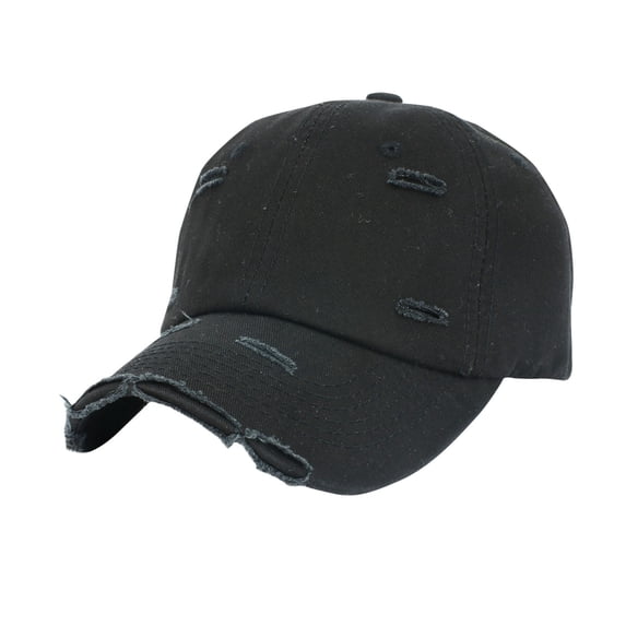 Achuyrbd Distressed Washed Cotton Baseball Cap, Unisex Vintage Ripped Curved Brim Adjustable Blank Dad Hat