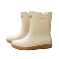thumbnail image 1 of Achuyrbd Men's Mid-Calf Rain Boots, Slip Resistant Thick Sole Waterproof Rubber Work & Walking Wellies, 1 of 9