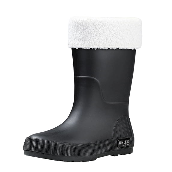 Achuyrbd Rain Boots for Women, Removable Warm Fleece Lined / Linerless, Thick Platform Sole Waterproof Outdoor Wellies