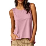 Achuyrbd Tank Tops for Women Loose Fit Sleeveless Tank Round Neck Cross ...