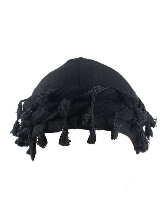 Tassel Turban Head Wrap, Satin Lined Twist Head Scarf for Men & Women