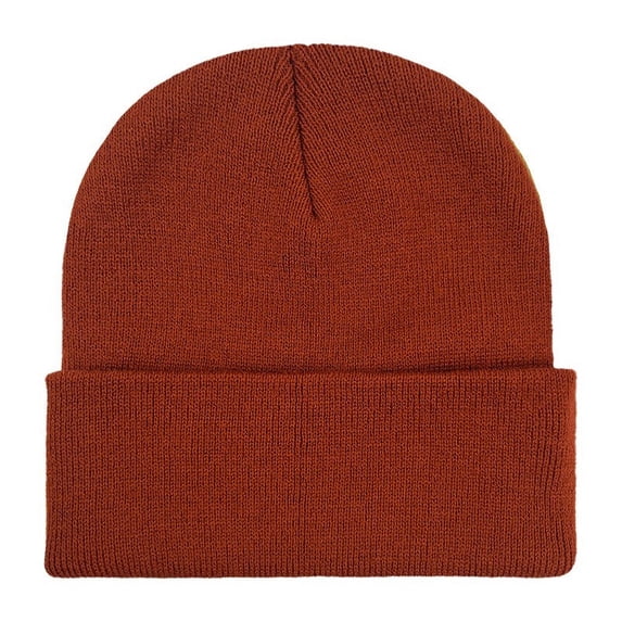 Achuyrbd Unisex Solid Knit Beanie Hat, Warm Cuffed Winter Skull Cap