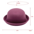 thumbnail image 1 of Achuyrbd Unisex Wool Felt Bowler Hat, Rolled Brim Derby Style Casual Fedora, 1 of 2
