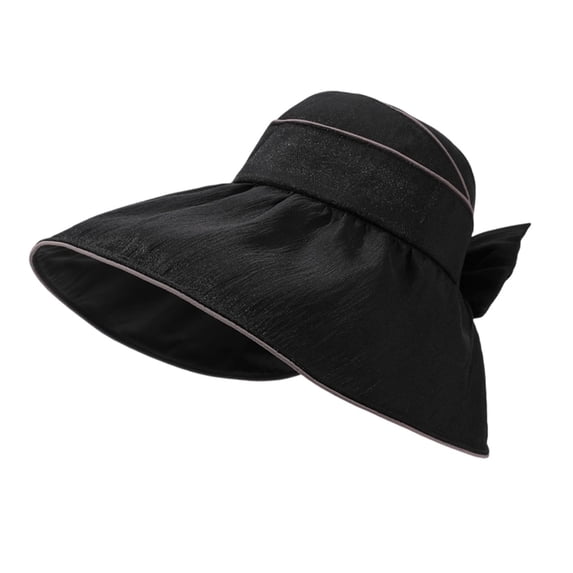 Achuyrbd Women's Bowknot Wide Brim Sun Hat, Foldable UV Protection Bucket Hat