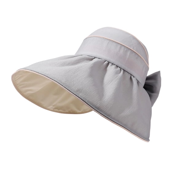 Achuyrbd Women's Bowknot Wide Brim Sun Hat, Foldable UV Protection Bucket Hat