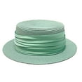 thumbnail image 1 of Achuyrbd Women's Flat Top Straw Boater Hat, Satin Band Decor Breathable Summer Sun Hat, 1 of 2