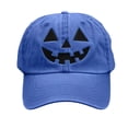 thumbnail image 1 of Achuyrbd Women's Halloween Jack-o'-Lantern Washed Baseball Cap, Fall Pumpkin Face Embroidery Casual Dad Hat, 1 of 3