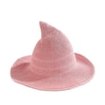 thumbnail image 1 of Achuyrbd Women's Knit Wool Witch Hat, Flexible Bendable Peak Wide Brim Halloween Wizard Hat, 1 of 2