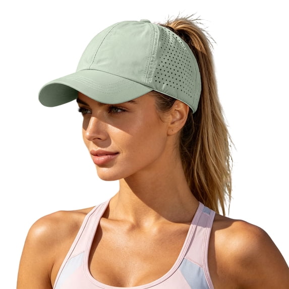 Achuyrbd Women's Ponytail Baseball Cap, Quick-Dry Breathable Sun Hat