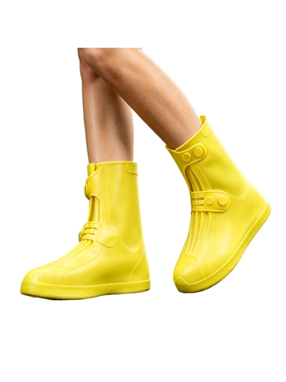 Women's Reusable Rubber Rain Boots, Adjustable Buckle Non-Slip Waterproof Outdoor Walking Wellies