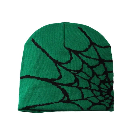 Achuyrbd Women's Spider Web Knit Beanie, Y2K Streetwear Winter Hat, One Size Fits All