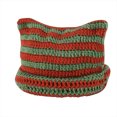 thumbnail image 1 of Achuyrbd Women's Striped Cat Ear Knit Beanie, Cute Winter Warm Slouchy Hat, 1 of 3