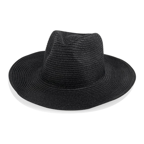 Achuyrbd Women's Wide Brim Straw Fedora Hat, Summer Breathable UV Protection Panama Sun Hat
