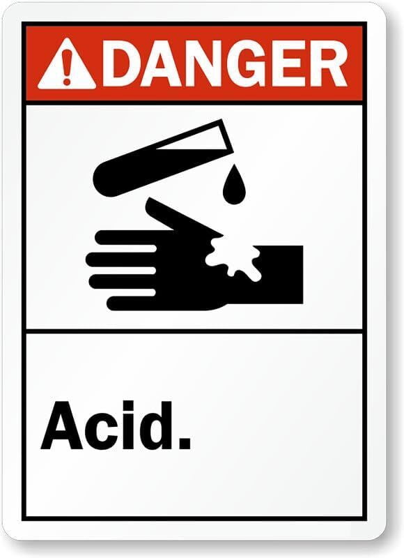 Acid Ansi Danger Weatherproof Metal Aluminum Sign Size: 16 x 12 Inch ...