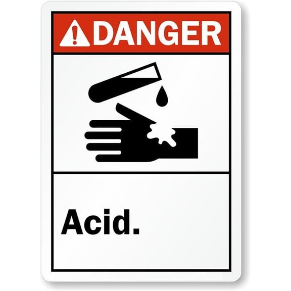 Acid Ansi Danger Weatherproof Metal Sign Size: 8 x 12 Inch