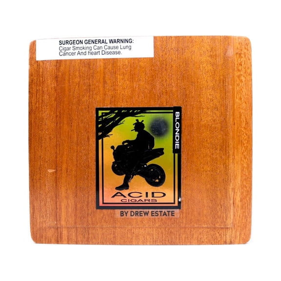 Acid Blondie Empty Wood Cigar Box 6.5" x 6" x 4"