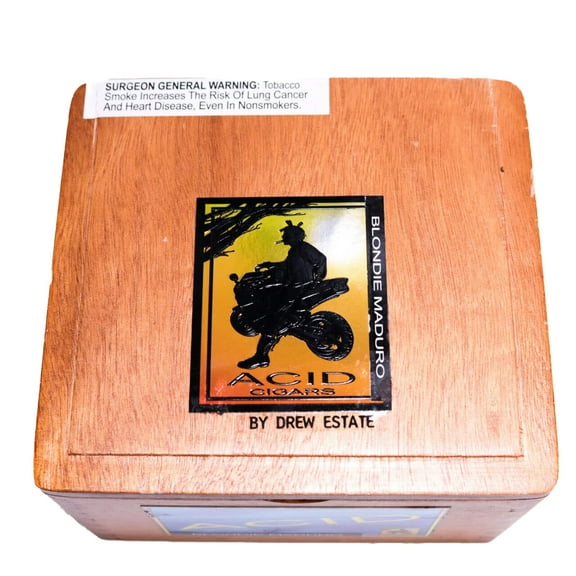 Acid Blondie Maduro Empty Wood Cigar Box 6.5" x 6" x 4"