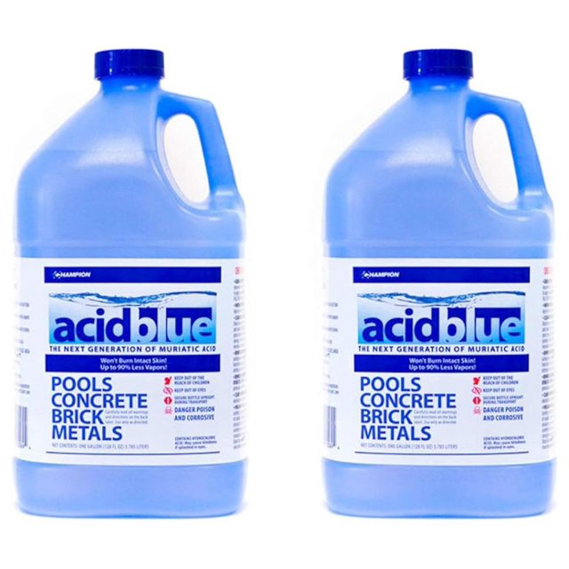 Acid Blue Easy to Use Muriatic Acid for Removal of Stains on Driveways or Garage Floors with