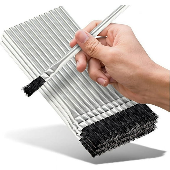 Acid Brushes - 48 Count 3/8 Inch Horsehair Acid Flux Brushes, Disposable Glue Brushes for Woodworking, Epoxy Brushes