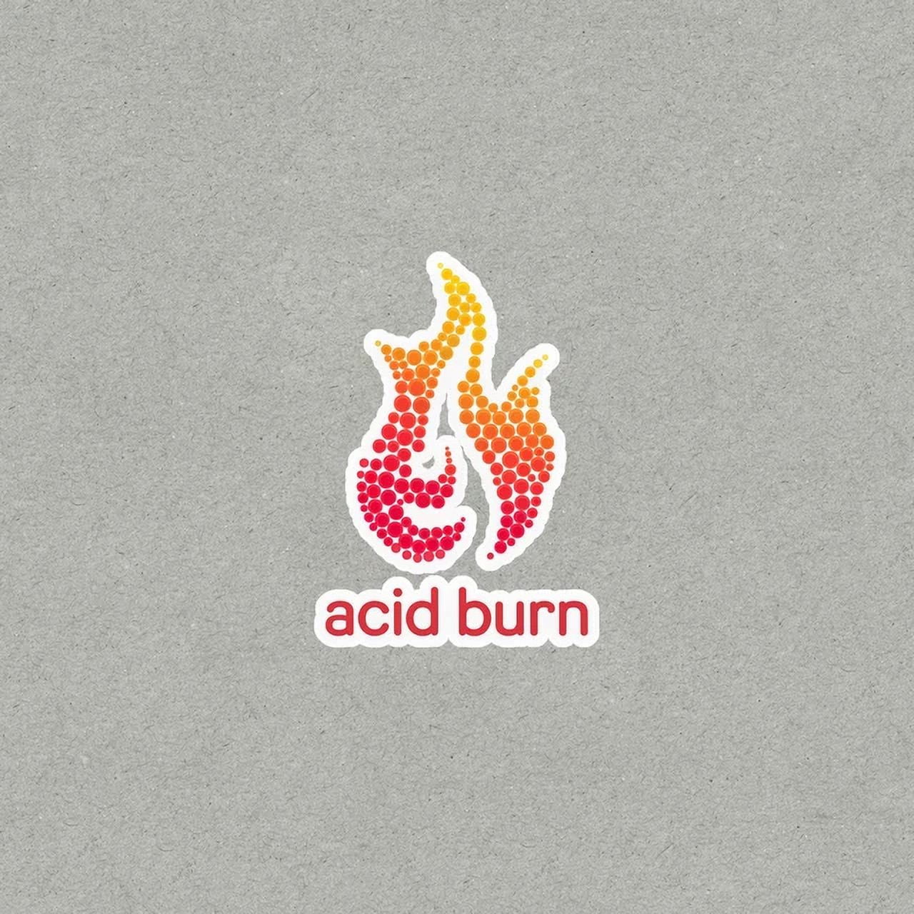 Acid Burn Warning Sticker - Eye-Catching Orange Flames Designphone ...