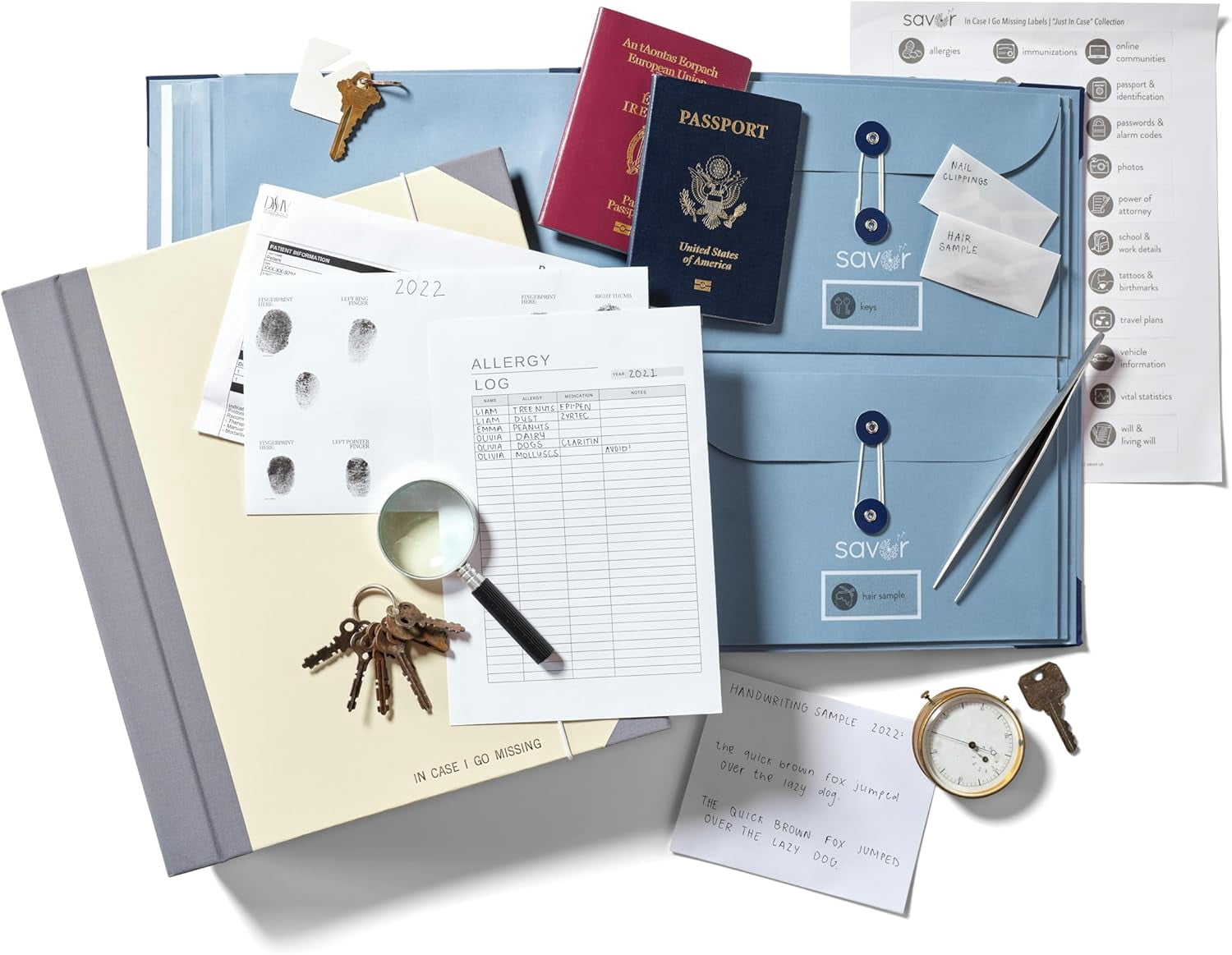 Acid-Free Document Organizer Binder with Guided Labels and 10 Pocket Folders for Home Records, Legal & Medical Papers