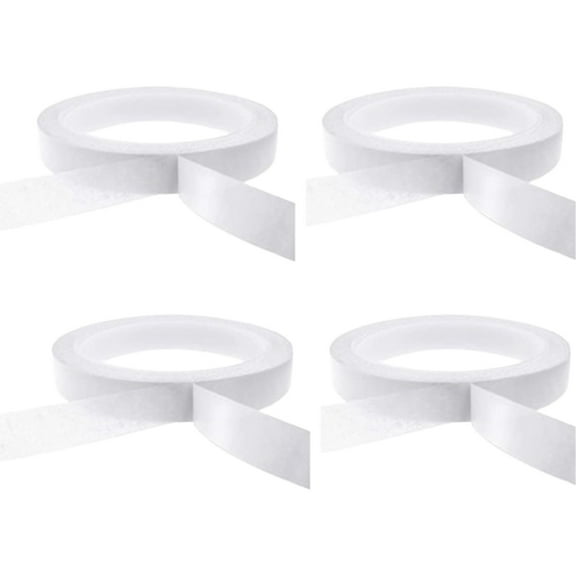Strong Adhesive Double Sided Tape, Acid-Free and Heat Resistant, Easy to Remove and Peel, Double-Sided Tape for Arts, Clean Dry Surface Application, 4 Rolls