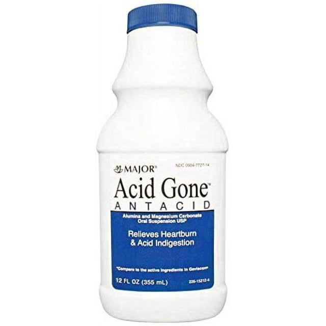Acid Gone Antacid Liquid Generic for Gaviscon Regular Strength Liquid Antacid, Spearmint Flavor, 12 Oz. (Pack of 3)