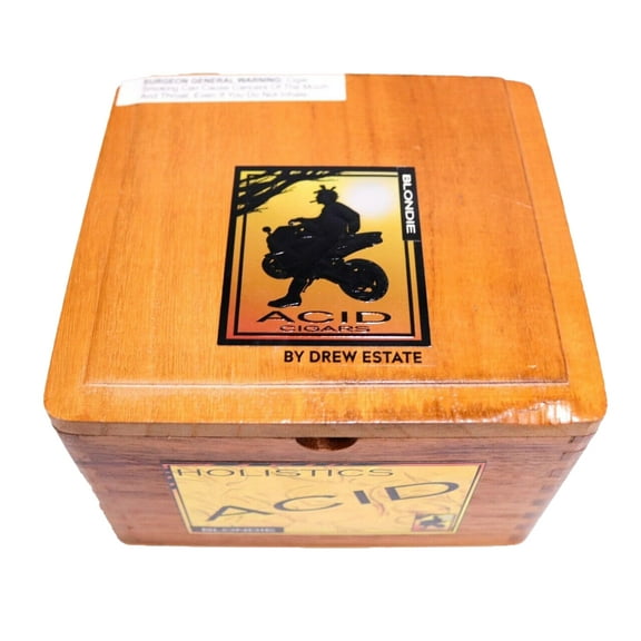 Acid Holistics Blondie Empty Wood Cigar Box 6.5" x 6" x 4.25"