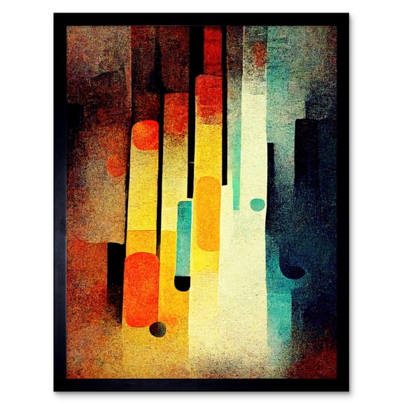 Acid Jazz Retro Colourful Boho Abstract Art Print Framed Poster Wall Decor 12x16 inch