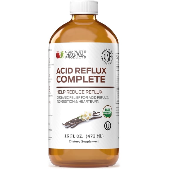 Acid Reflux Complete - Natural Organic Liquid Heartburn, GERD, & Amish Reflux Relief 16oz