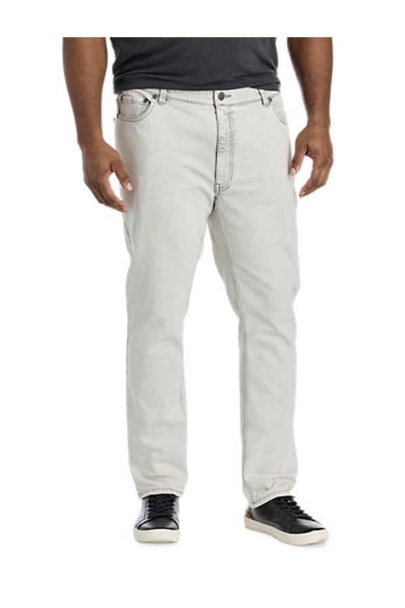 Acid Washed Tapered-Fit Jeans Tinted Grey 52 x 30