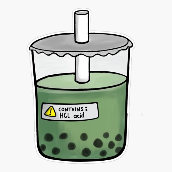 Acidic Matcha Bubble Tea Er, Phone Decal Water Bottle Stickers Car Decals, Funny Birthday Gift