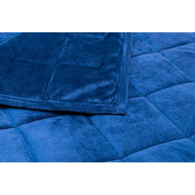 AckBrands 48" x 78" 15 Lb Weighted Blanket Navy Blue MicroMink