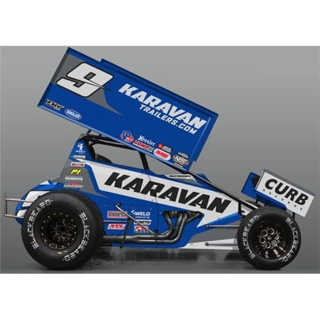 Acme 1 by 18 2021 No. 9 Karavan Trailers - James McFadden Winged Sprint Car Series, Blue & White