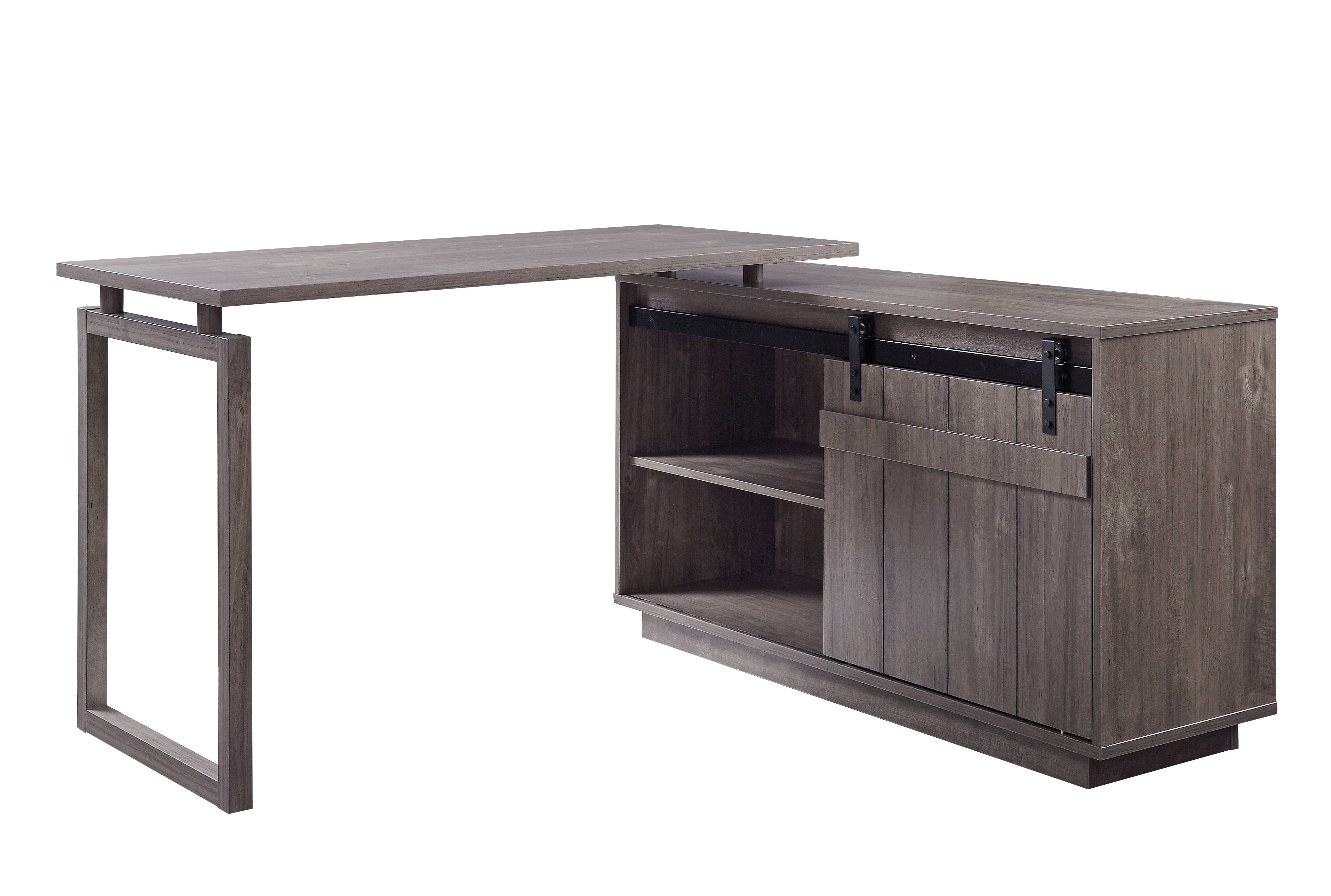 Acme Bellarosa Desk w/Cabinet in Gray Washed