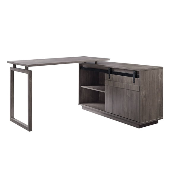 Acme Bellarosa Desk w/Cabinet in Gray Washed