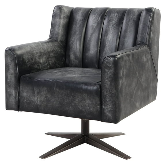 Acme Brancaster Executive Office Chair in Vintage Black Top Grain Leather