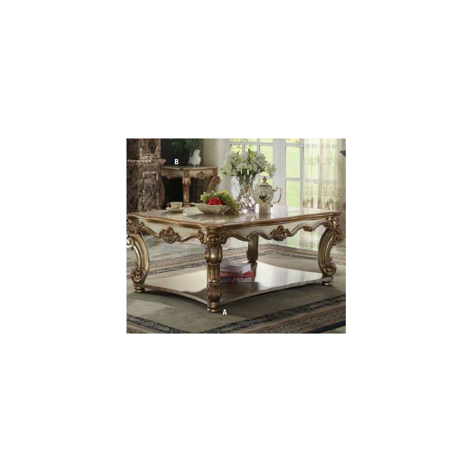 Vendome Silver Patina Rectangular Wood Coffee Table