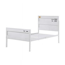 Acme Cargo Container Style Metal Frame Bed in White, Multiple Sizes