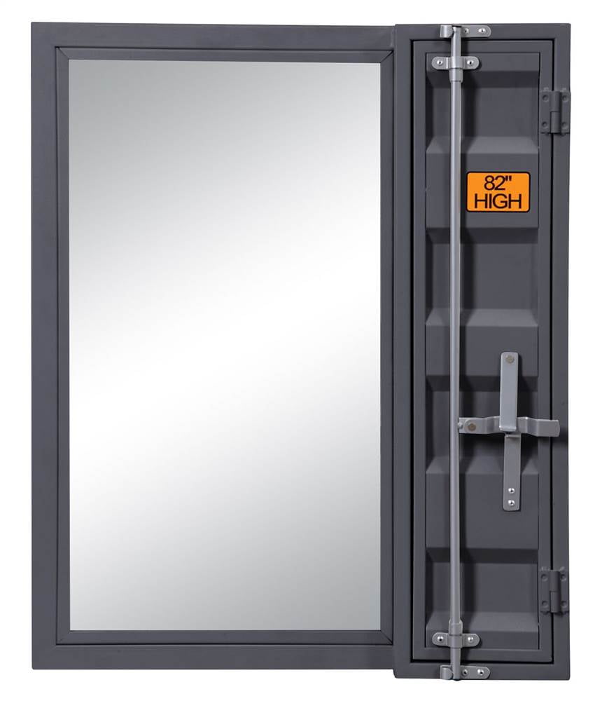 Gunmetal Rectangular Metal Nursery Vanity Mirror