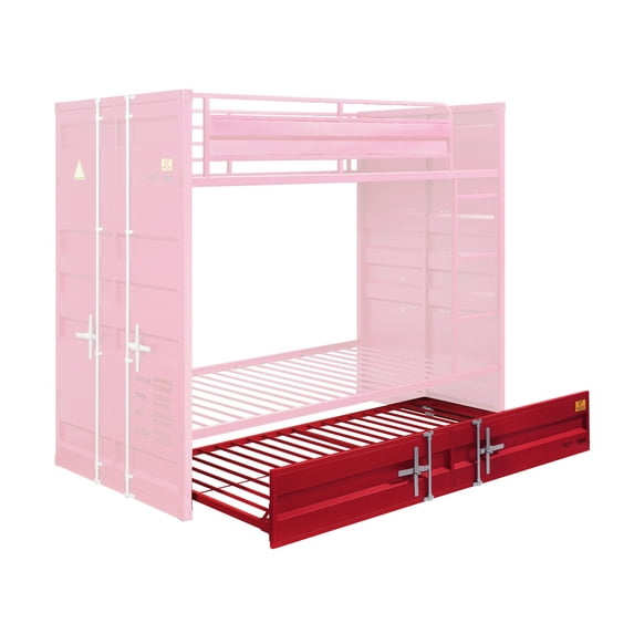 Acme Cargo Container Style Twin Metal Trundle Bed ONLY, Multiple Colors
