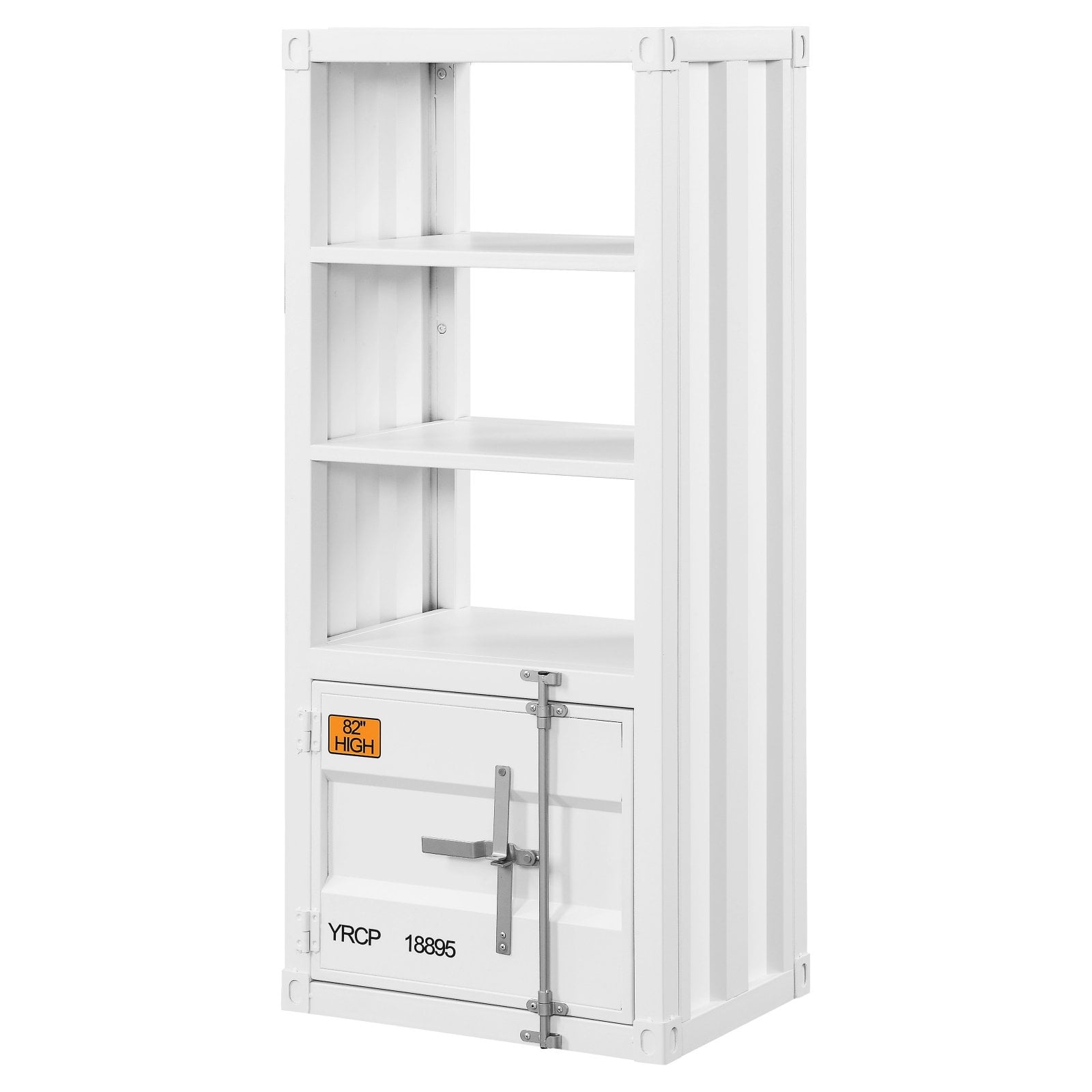 Konto Industrial White Metal Left Side Entertainment Pier