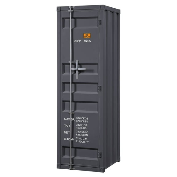 Acme Cargo Wardrobe Armoire with 1 Door in Gunmetal