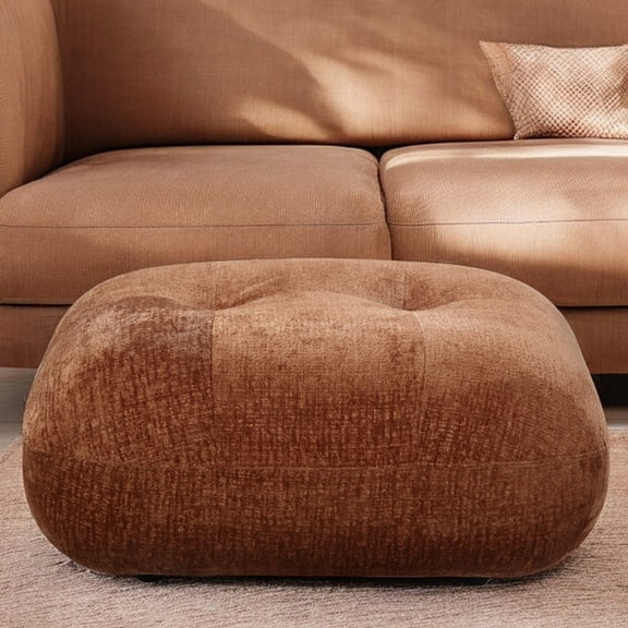 Acme Carrick Ottoman, Beige Sandwich Mesh Fabric