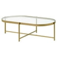 thumbnail image 1 of Acme Charrot Coffee Table, Clear Glass & Gold Finish, 1 of 6