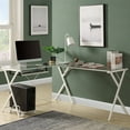 thumbnail image 1 of Acme Demas Computer Desk, Clear Glass & White Finish, 1 of 12